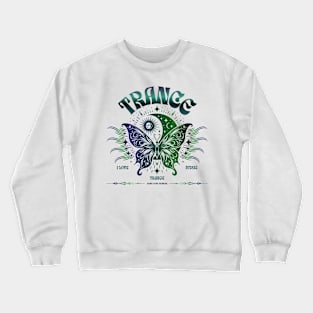 TRANCE  - Butterfly Moon Stars (navy/dark green) Crewneck Sweatshirt